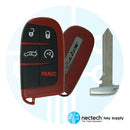 2019 - 2021 NUEVA llave inteligente Dodge SRT ROJA FCC: M3M-40821302 / PN: 68394203AA