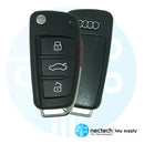 Audi 2005-2010/llave abatible de 4 botones/PN: 8P0 837 220E/NBG009272T/315MHz