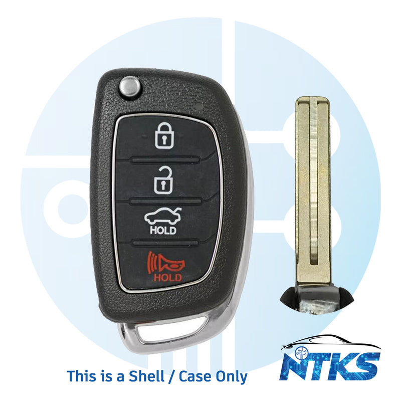 2015-2019 SHELL for Hyundai Sonata Santa Fe Tucson Remote Flip Key / 4-Buttons