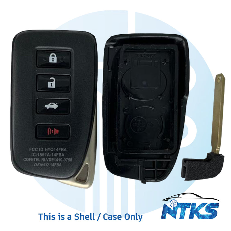 2013 - 2019 SHELL para llave de proximidad inteligente Lexus con llave de emergencia de 4 botones