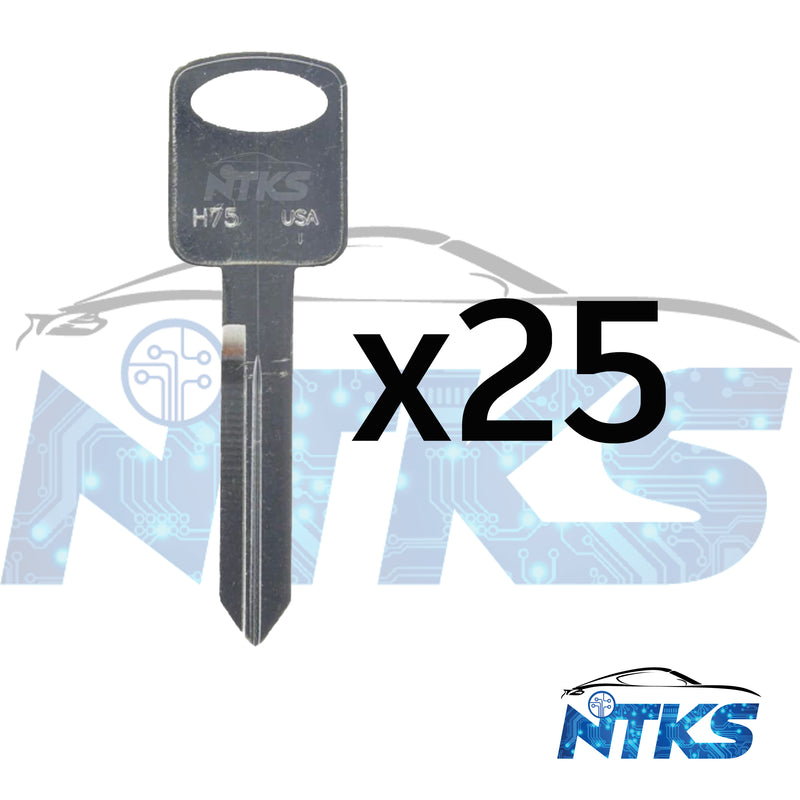 H75 Mechanical Double Sided 8-Cut Metal Test Key for Ford, Lincoln, Mercury 25 Key