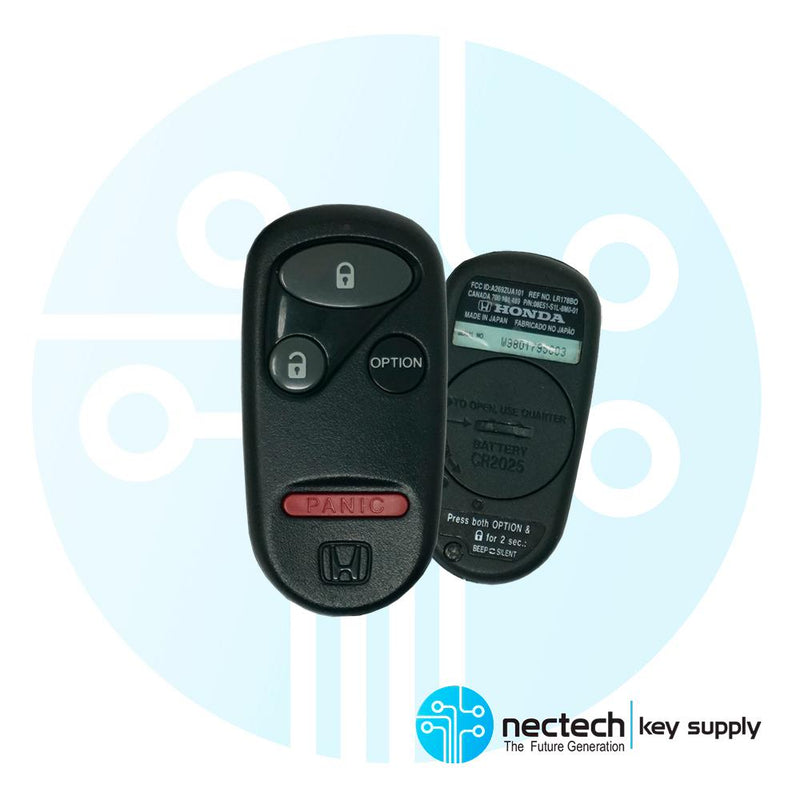 1998 - 2009 Honda Remote Control Key Fob 4B FCC: A269ZUA101