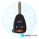 2005 - 2009 Chrysler, Dodge y Jeep, llave de cabeza remota 4B FCC: KOBDT04A