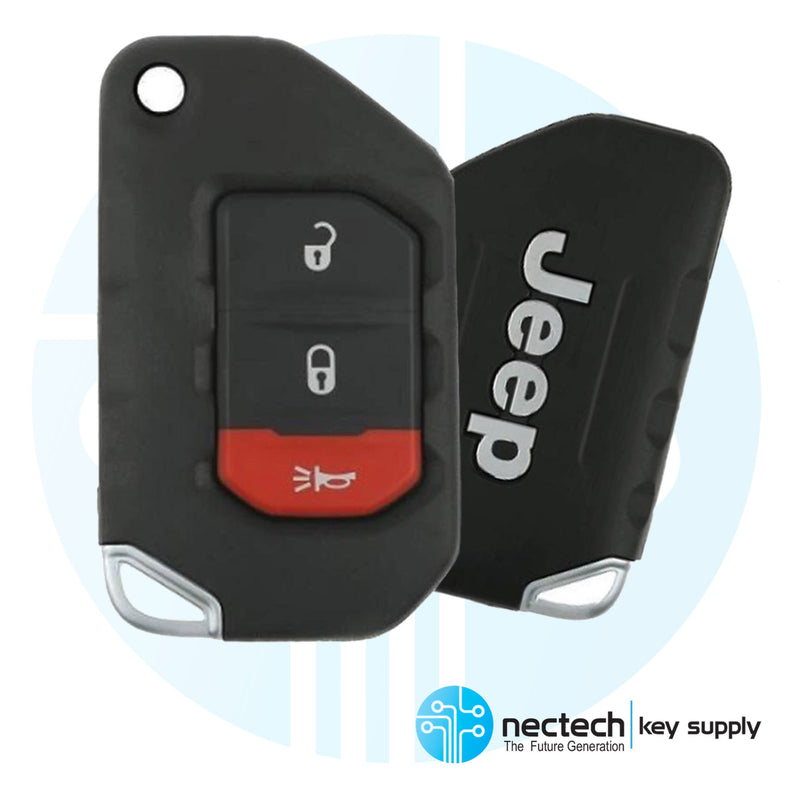 2018 - 2021 Jeep Wrangler Remote Smart Flip Key FCC: OHT1130261 - 3B - 433Mhz