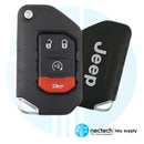 FCC de llave abatible inteligente remota para Jeep Wrangler 2018 - 2021: OHT1130261- 4B - 433Mhz