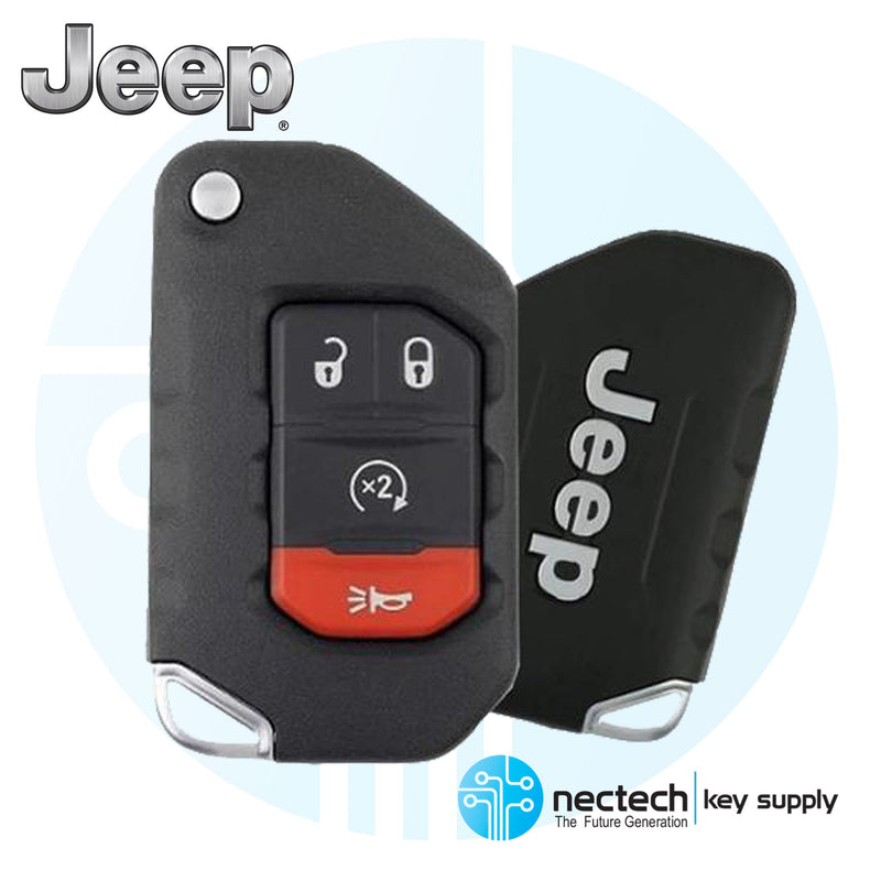 2018 - 2021 NEW Jeep Wrangler Remote Smart Flip Key FCC: OHT1130261- 4B - 433Mhz