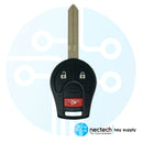 2003 - 2019 Nissan Cube Juke Rogue Titan Llave de cabeza remota 3B FCC: CWTWB1U751 PN:H0561-C993A