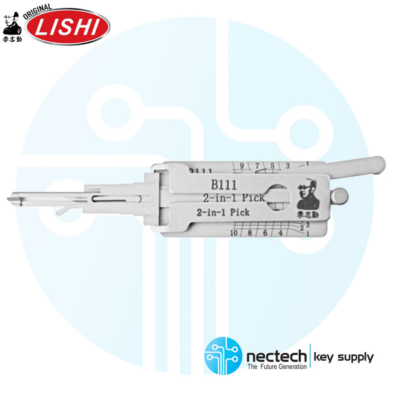 Púa original Lishi B111 GM Z-Keyway (guardada) de 2 pulgadas - Antideslumbrante