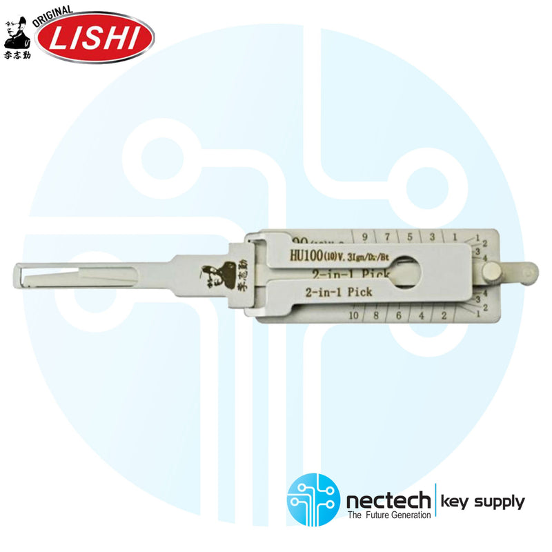 Original Lishi HU100 V3 2-in-1 Pick - Ignition / Door / Trunk - Anti Glare