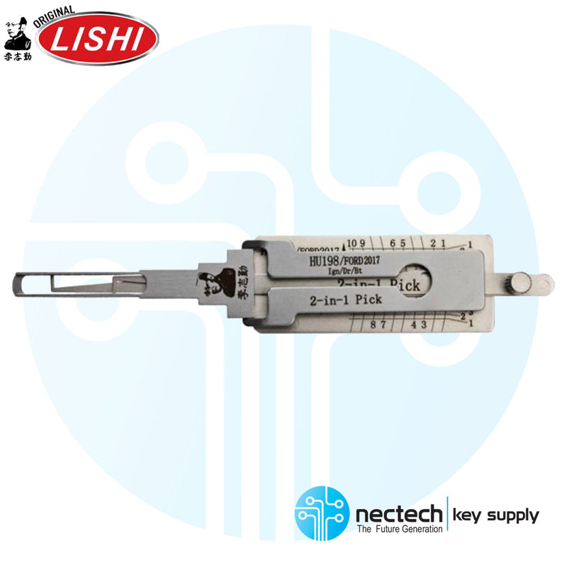 Original Lishi Ford 2017-2019 Nuevo Keyway HU198 Selección de 2 pulgadas - Antideslumbrante