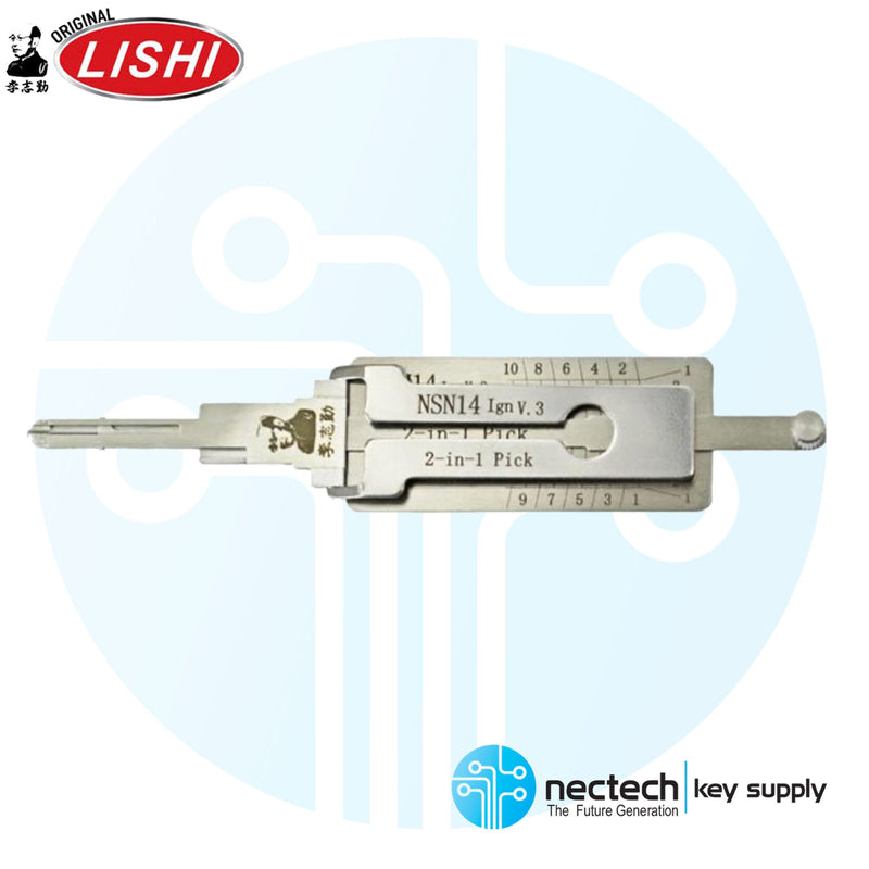 Original Lishi NSN14 2-in Pick Ignition Enabled